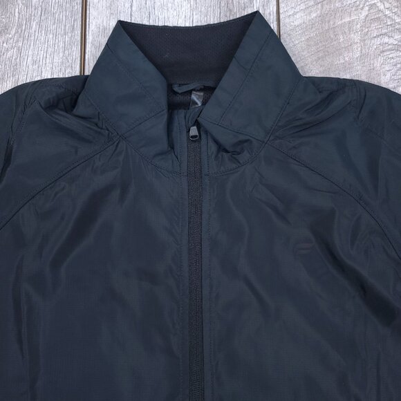 Fabletics Mens Windbreaker Jacket XL Black Interval Vented Lightweight Full Zip - Picture 4 of 8
